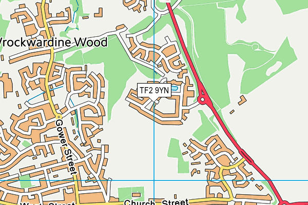 TF2 9YN map - OS VectorMap District (Ordnance Survey)
