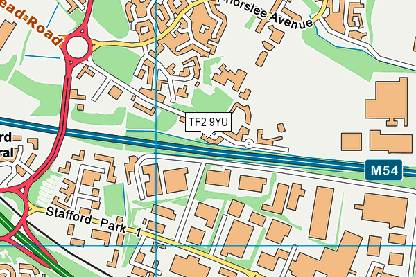 TF2 9YU map - OS VectorMap District (Ordnance Survey)
