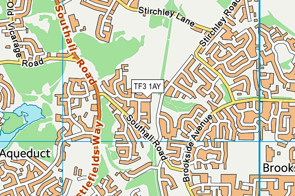 TF3 1AY map - OS VectorMap District (Ordnance Survey)