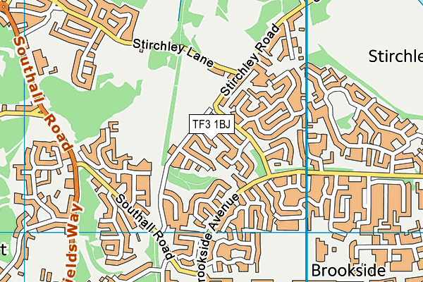 TF3 1BJ map - OS VectorMap District (Ordnance Survey)