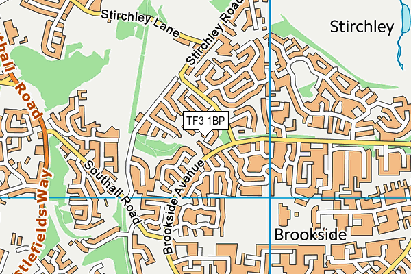 TF3 1BP map - OS VectorMap District (Ordnance Survey)