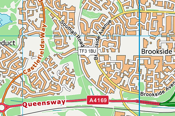 TF3 1BU map - OS VectorMap District (Ordnance Survey)
