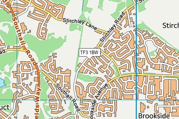 TF3 1BW map - OS VectorMap District (Ordnance Survey)