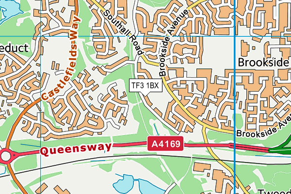 TF3 1BX map - OS VectorMap District (Ordnance Survey)