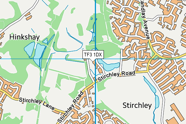 TF3 1DX map - OS VectorMap District (Ordnance Survey)