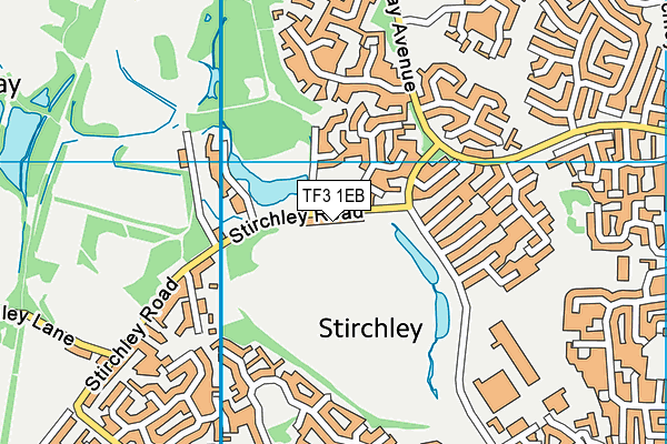 TF3 1EB map - OS VectorMap District (Ordnance Survey)