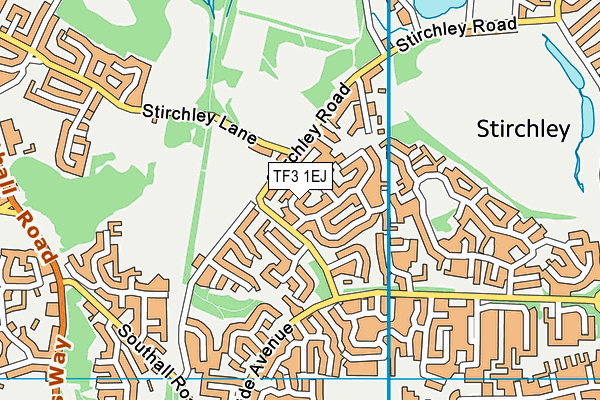 TF3 1EJ map - OS VectorMap District (Ordnance Survey)