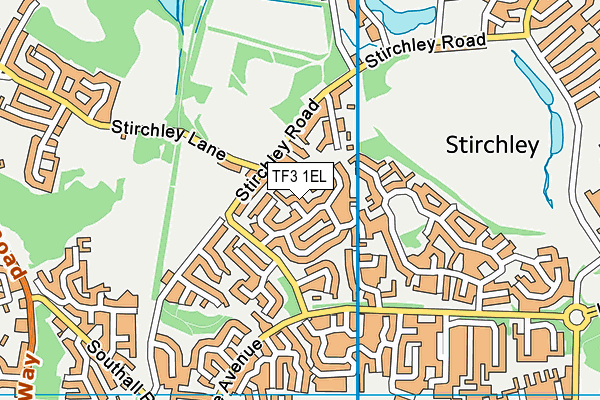 TF3 1EL map - OS VectorMap District (Ordnance Survey)