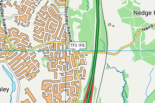 TF3 1FE map - OS VectorMap District (Ordnance Survey)