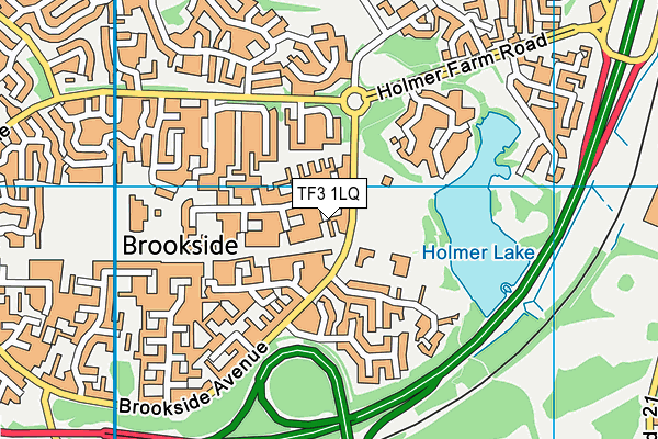 TF3 1LQ map - OS VectorMap District (Ordnance Survey)