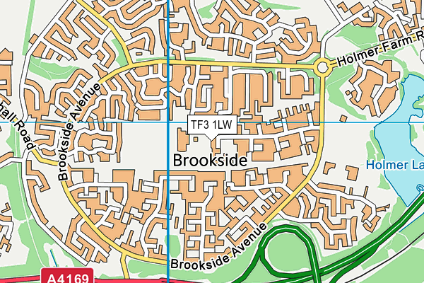 TF3 1LW map - OS VectorMap District (Ordnance Survey)