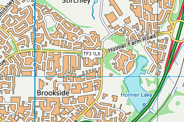 TF3 1LX map - OS VectorMap District (Ordnance Survey)