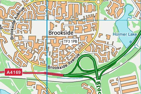 TF3 1PB map - OS VectorMap District (Ordnance Survey)