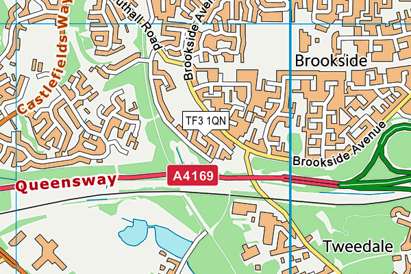 TF3 1QN map - OS VectorMap District (Ordnance Survey)