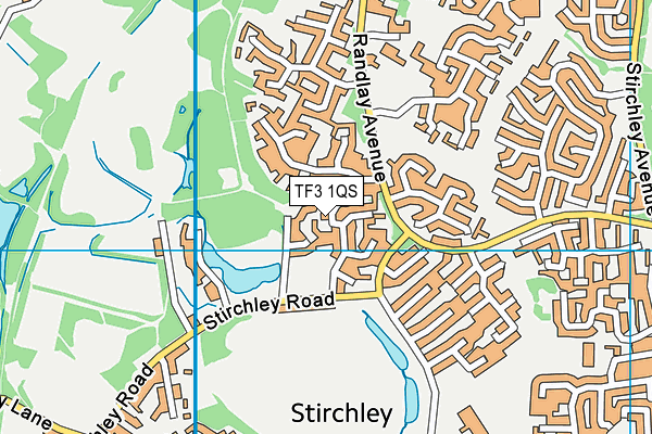 TF3 1QS map - OS VectorMap District (Ordnance Survey)