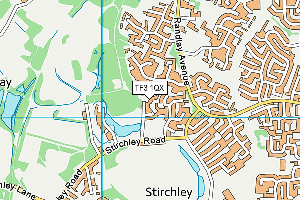 TF3 1QX map - OS VectorMap District (Ordnance Survey)
