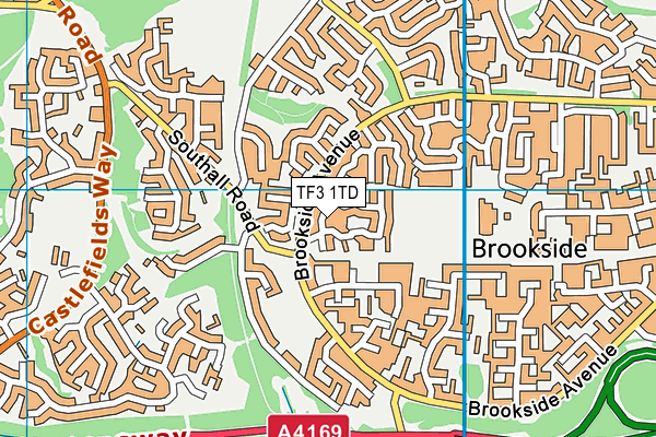 TF3 1TD map - OS VectorMap District (Ordnance Survey)