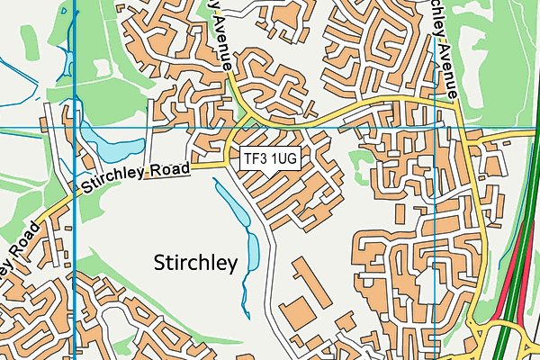 TF3 1UG map - OS VectorMap District (Ordnance Survey)