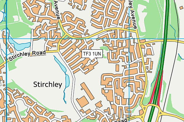 TF3 1UN map - OS VectorMap District (Ordnance Survey)