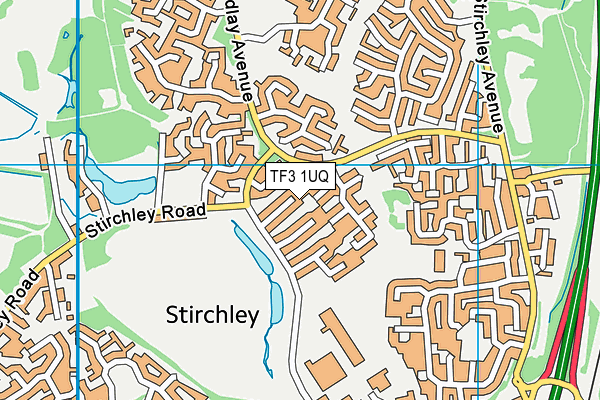 TF3 1UQ map - OS VectorMap District (Ordnance Survey)