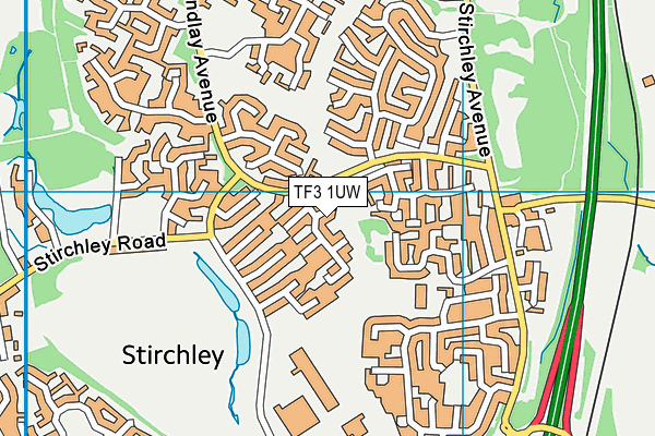 TF3 1UW map - OS VectorMap District (Ordnance Survey)