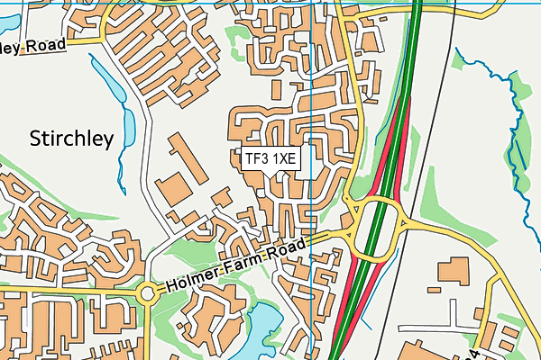 TF3 1XE map - OS VectorMap District (Ordnance Survey)