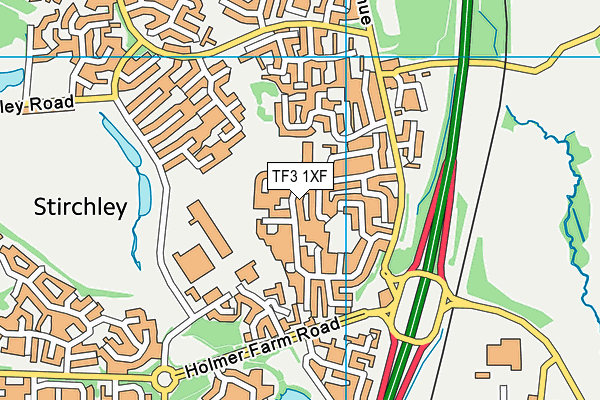 TF3 1XF map - OS VectorMap District (Ordnance Survey)
