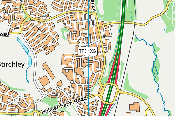 TF3 1XG map - OS VectorMap District (Ordnance Survey)