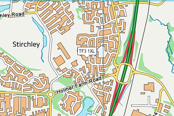 TF3 1XL map - OS VectorMap District (Ordnance Survey)