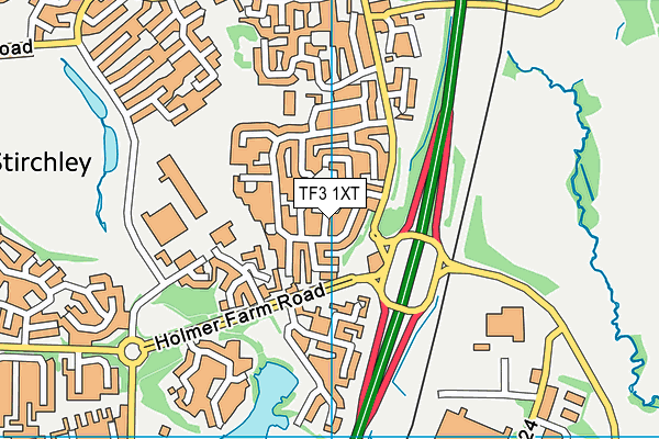 TF3 1XT map - OS VectorMap District (Ordnance Survey)