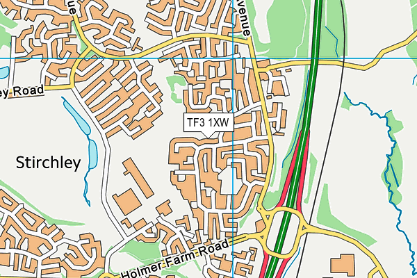 TF3 1XW map - OS VectorMap District (Ordnance Survey)