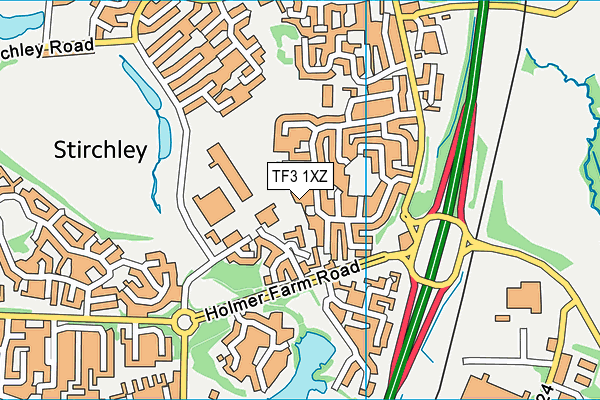 TF3 1XZ map - OS VectorMap District (Ordnance Survey)