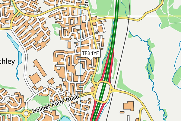 TF3 1YF map - OS VectorMap District (Ordnance Survey)