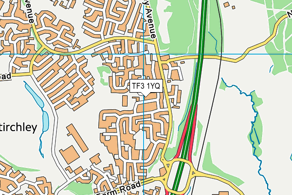 TF3 1YQ map - OS VectorMap District (Ordnance Survey)