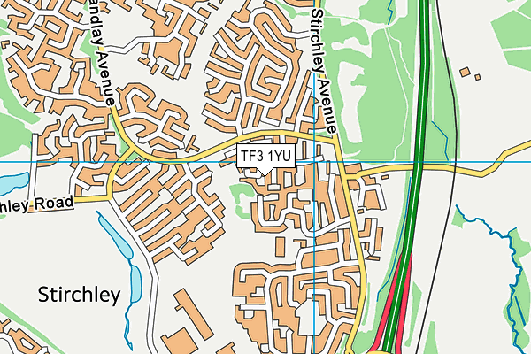 TF3 1YU map - OS VectorMap District (Ordnance Survey)