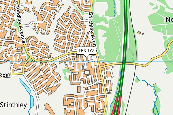 TF3 1YZ map - OS VectorMap District (Ordnance Survey)