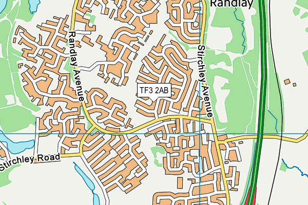 TF3 2AB map - OS VectorMap District (Ordnance Survey)