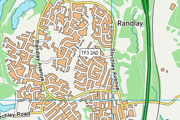 TF3 2AD map - OS VectorMap District (Ordnance Survey)