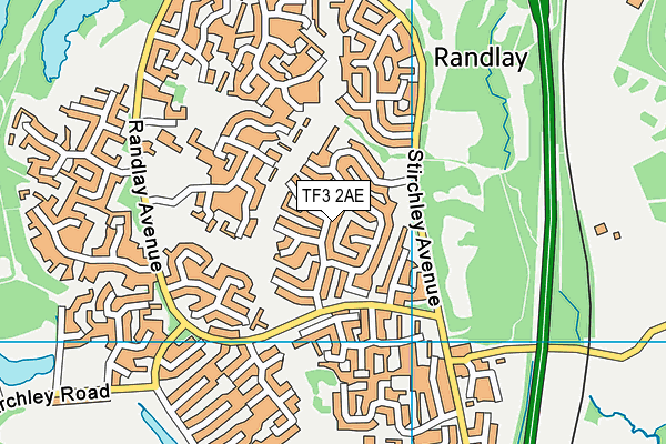 TF3 2AE map - OS VectorMap District (Ordnance Survey)