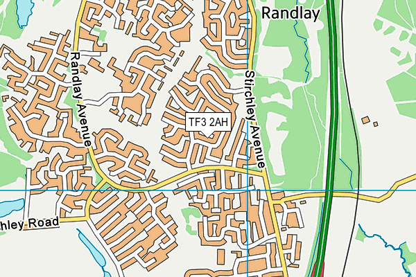 TF3 2AH map - OS VectorMap District (Ordnance Survey)