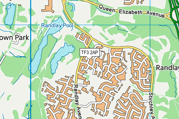 TF3 2AP map - OS VectorMap District (Ordnance Survey)