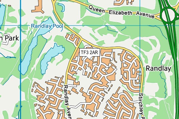 TF3 2AR map - OS VectorMap District (Ordnance Survey)