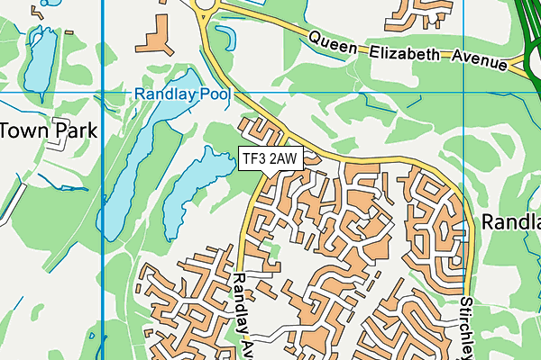 TF3 2AW map - OS VectorMap District (Ordnance Survey)