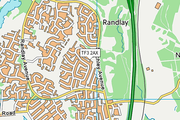 TF3 2AX map - OS VectorMap District (Ordnance Survey)