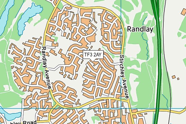TF3 2AY map - OS VectorMap District (Ordnance Survey)