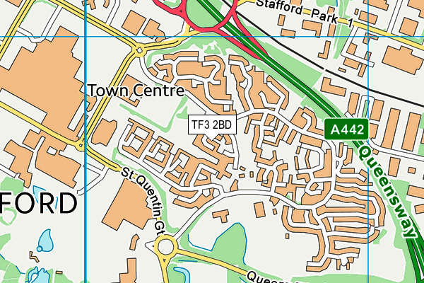 TF3 2BD map - OS VectorMap District (Ordnance Survey)