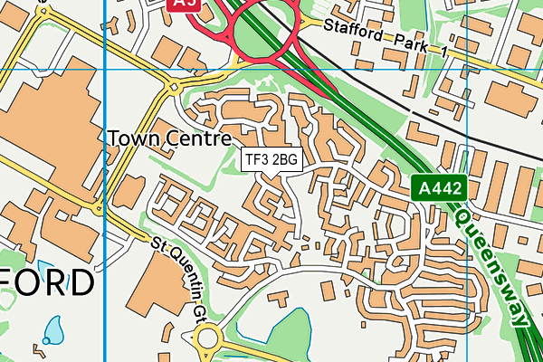 TF3 2BG map - OS VectorMap District (Ordnance Survey)