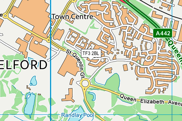 TF3 2BL map - OS VectorMap District (Ordnance Survey)