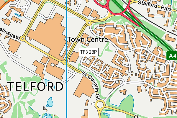 TF3 2BP map - OS VectorMap District (Ordnance Survey)