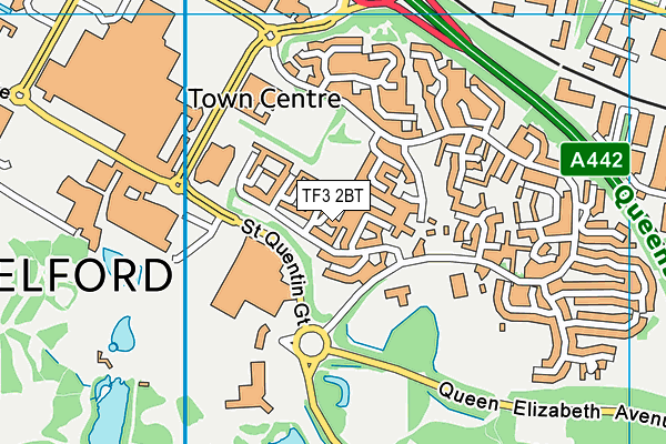 TF3 2BT map - OS VectorMap District (Ordnance Survey)